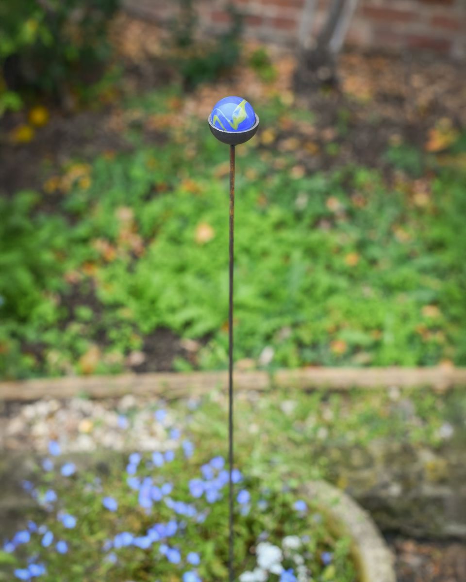 Medium suncatcher plant post stake blue and green