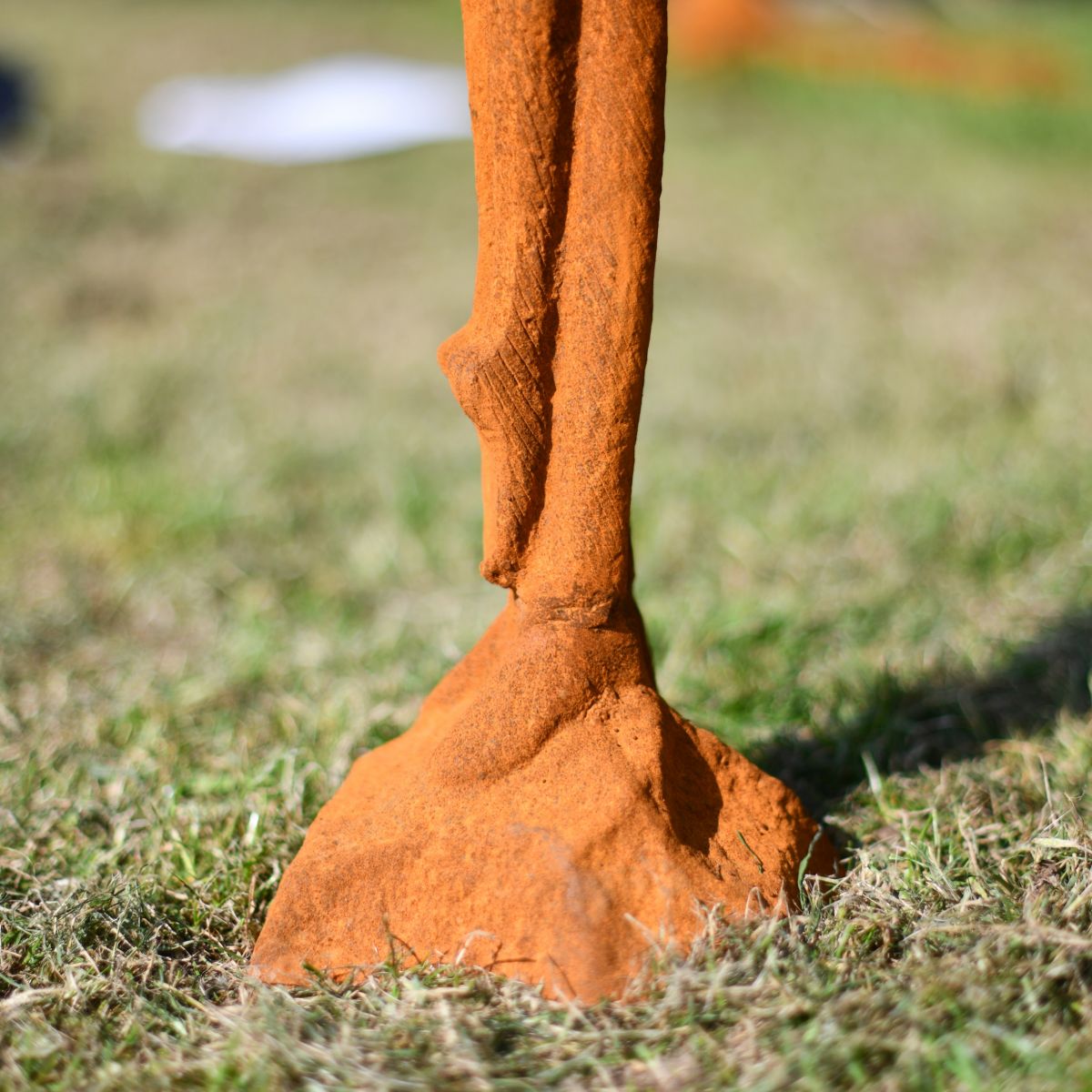 Close-up of the Rustic Base of the Statue