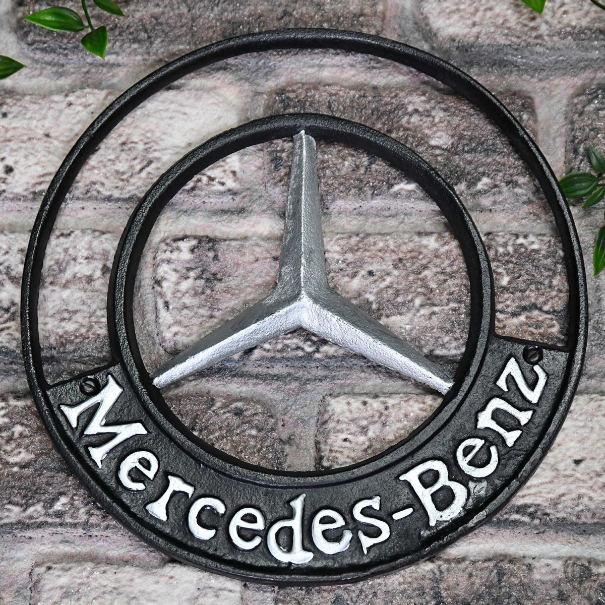 "Mercedes" Automobilia Reproduction Sign in Situ on Brick Wall