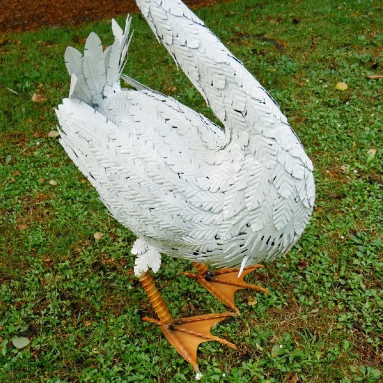 Close-up of the White Finish on the Swan Sculpture