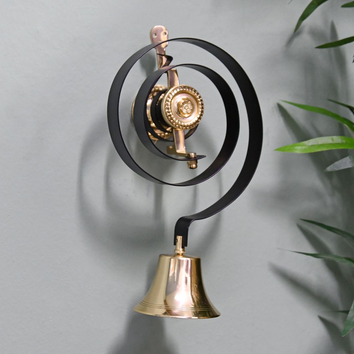 Polished Brass Traditional Butler Bell Side View