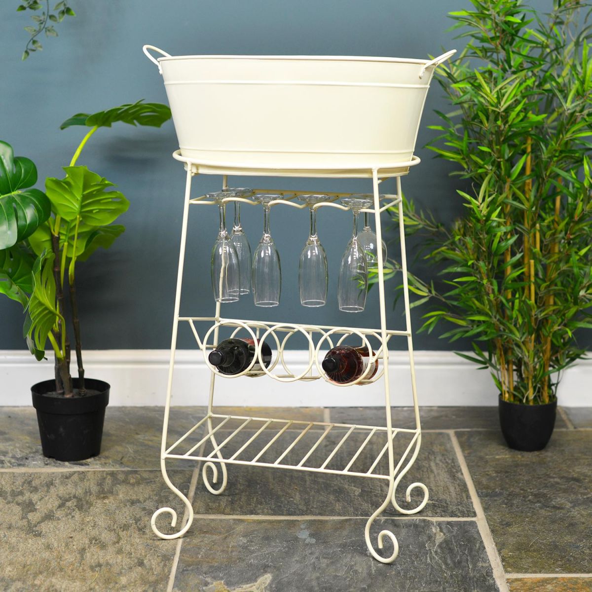 The "Deluxe" Harrison Wine Carrier and Drinks Cooler in Situ Holding Wine Bottles and Glasses