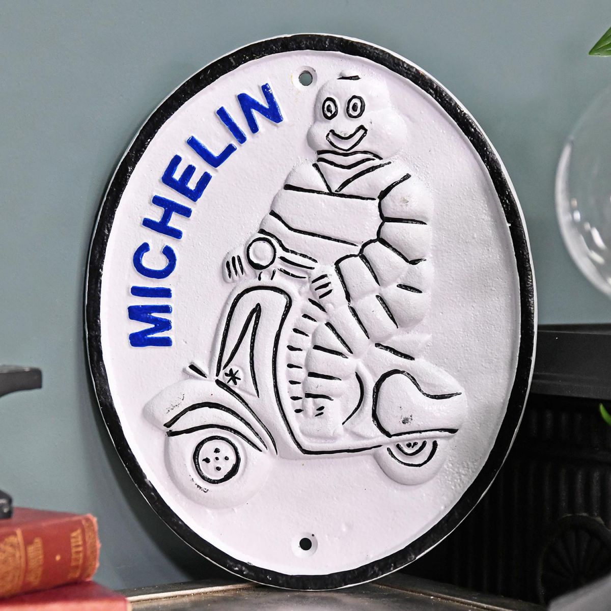 "Michelin Man" Scooter Cast Automobilia Reproduction Sign in Situ