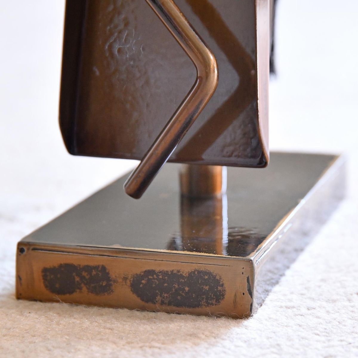 Close-up of the Base of the "Midleton" Antique Brass Companion Set