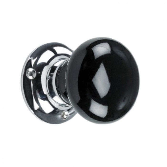 Midnight Black Ceramic Door Knobs