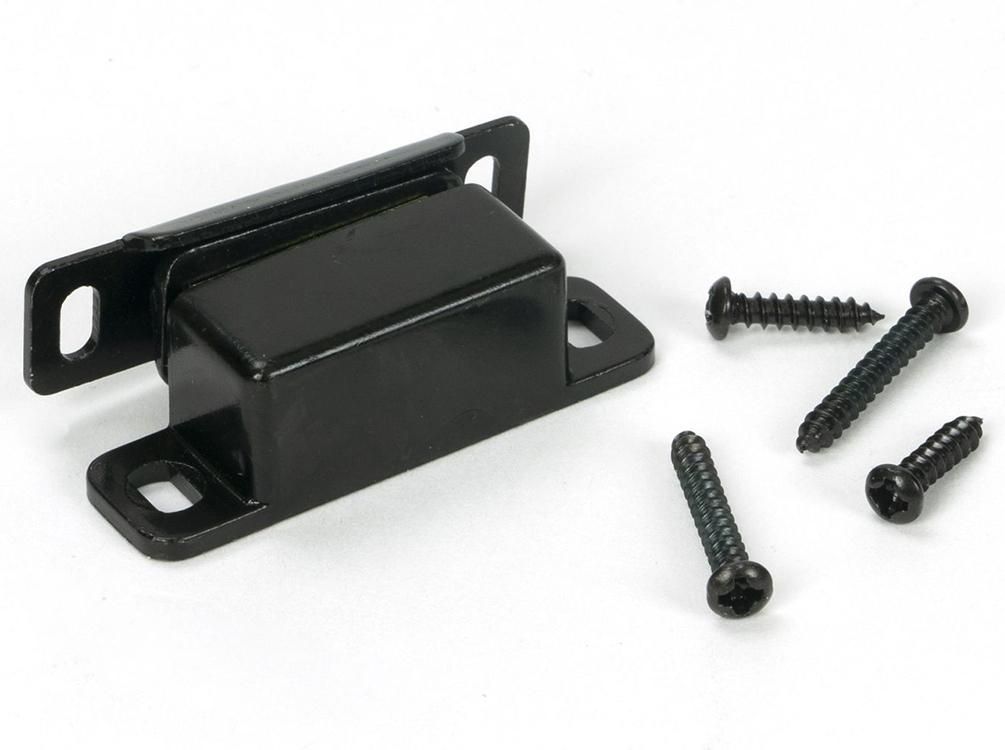 Close-Up of Mild Steel 6kg Magnetic Pull Catch - Black