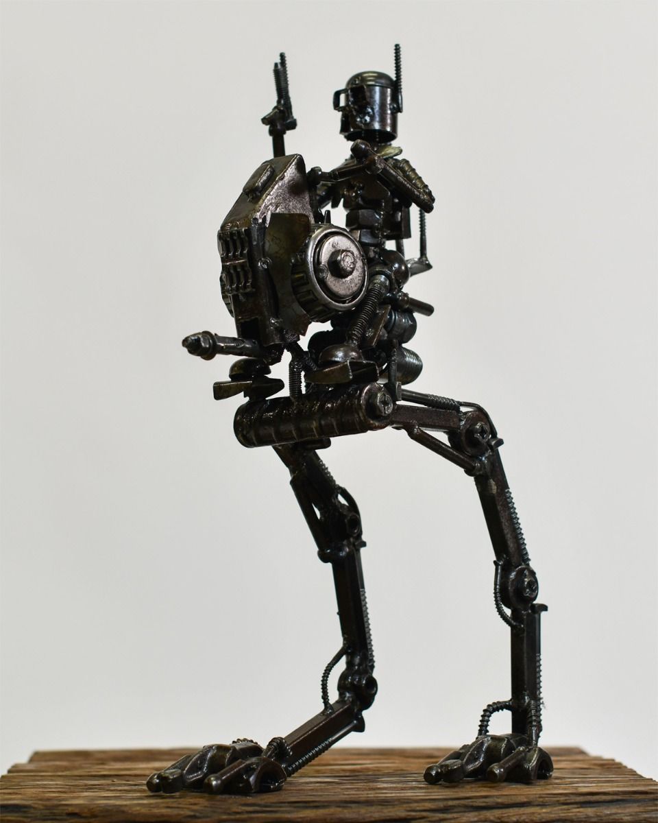 Recycled Metal Parts Alien Walker Ornament 