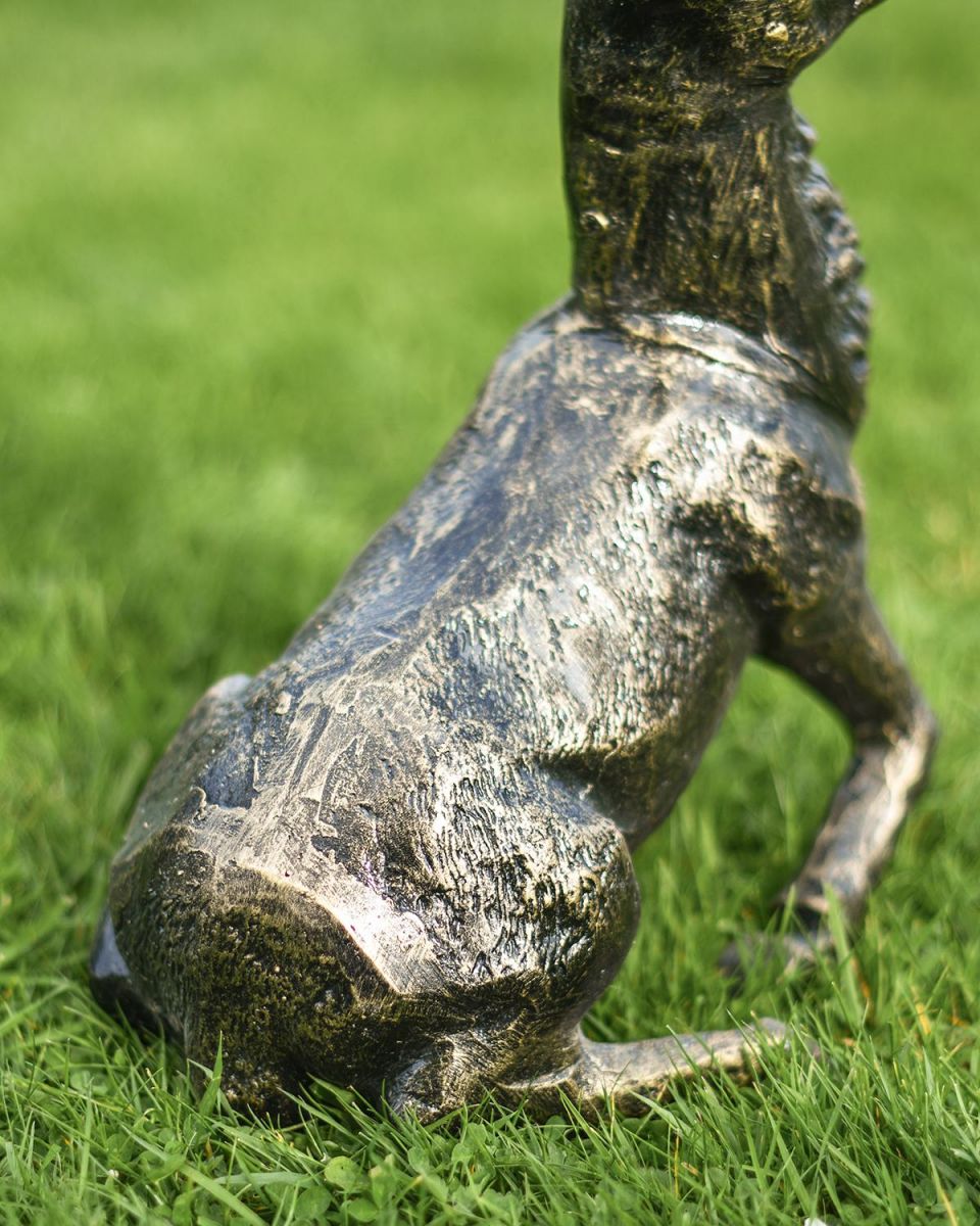 Close-up of the Back of the Miniature Cast Aluminium Buck Sculpture