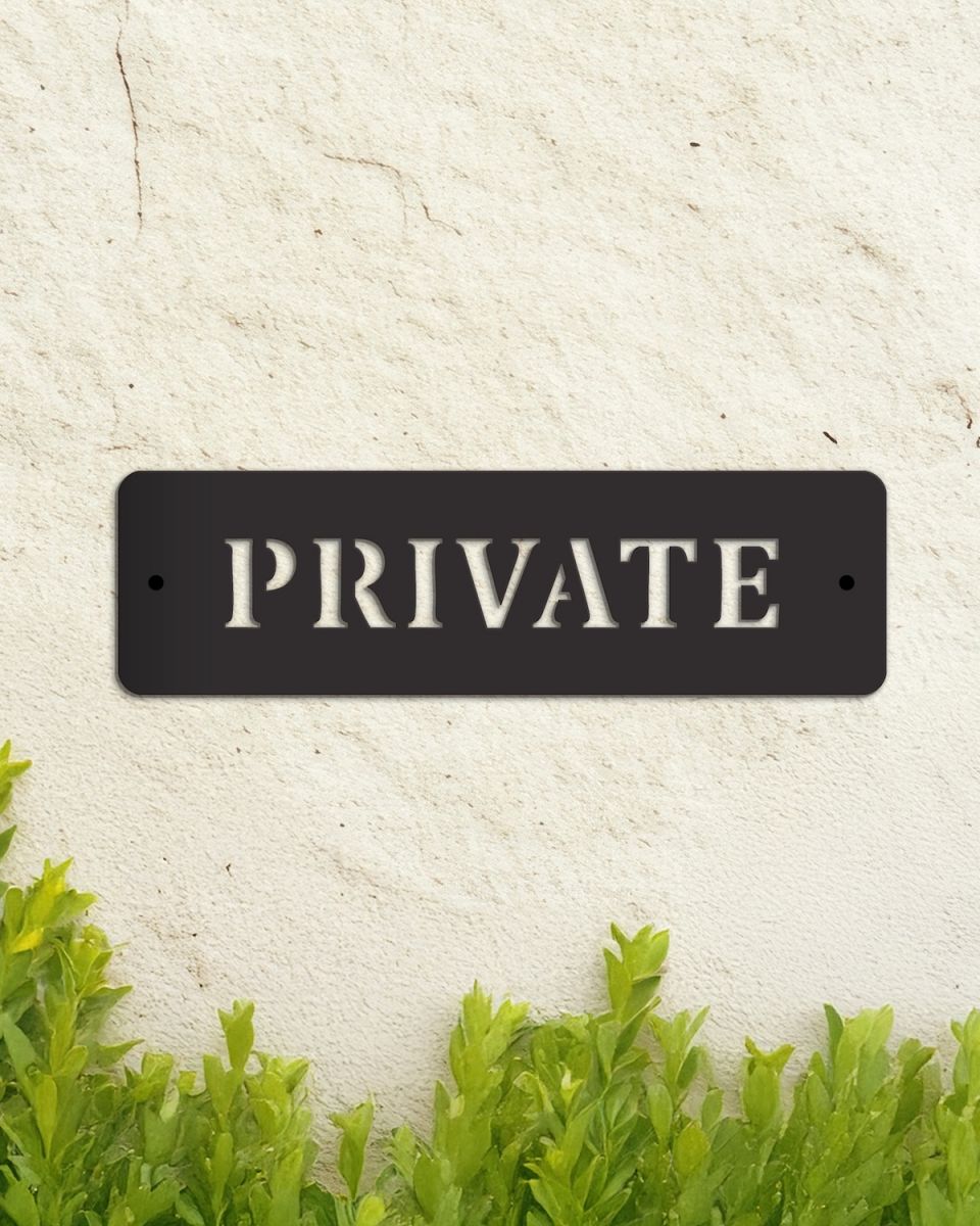 Minimalist Black "Private" Wall Sign