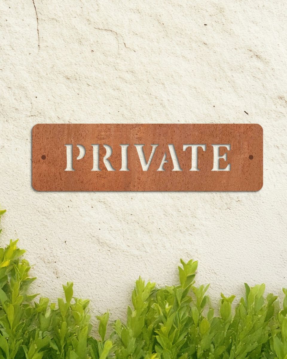 Minimalist Rustic "Private" Wall Sign