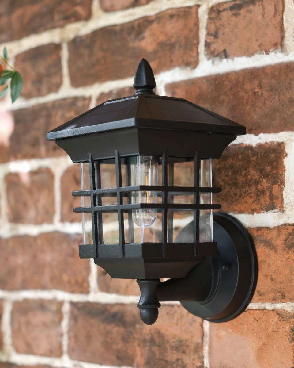 Modern caged cube wall light Three quarter view