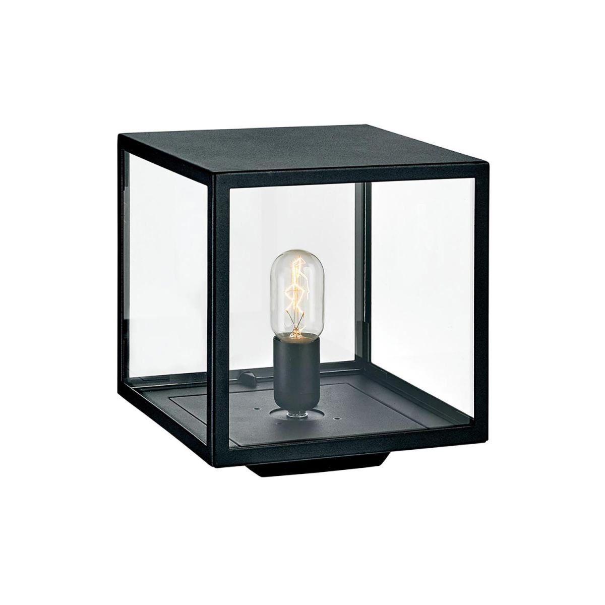 Modern "Cube" Steel Four-Sided Pedestal Light - 27cm x 23cm