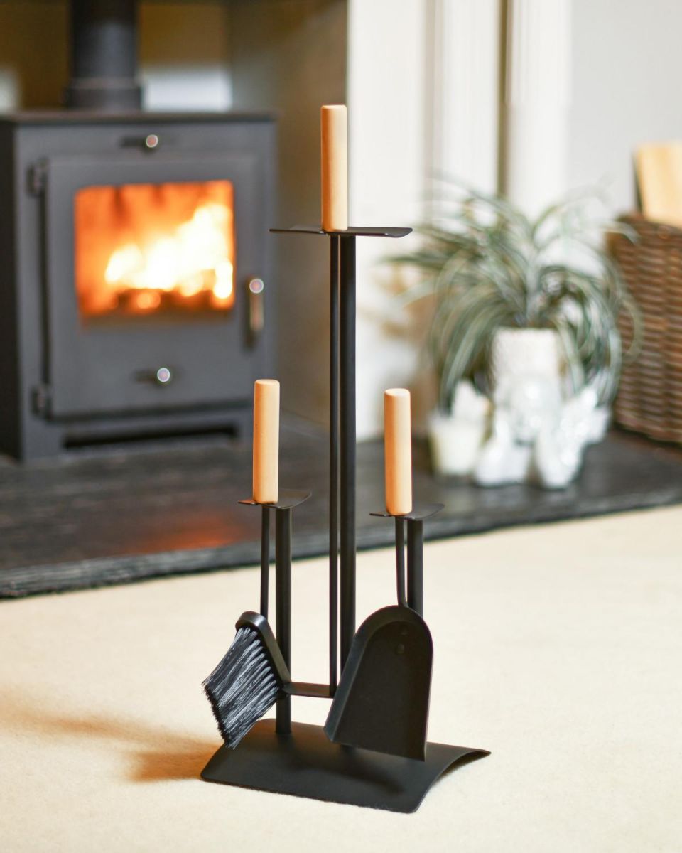 Modern "Asher" Fireside Companion Set In Situ