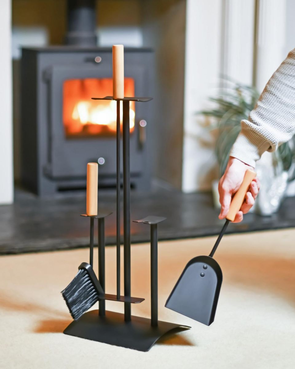 Scale Shot Of Modern "Asher" Fireside Companion Set