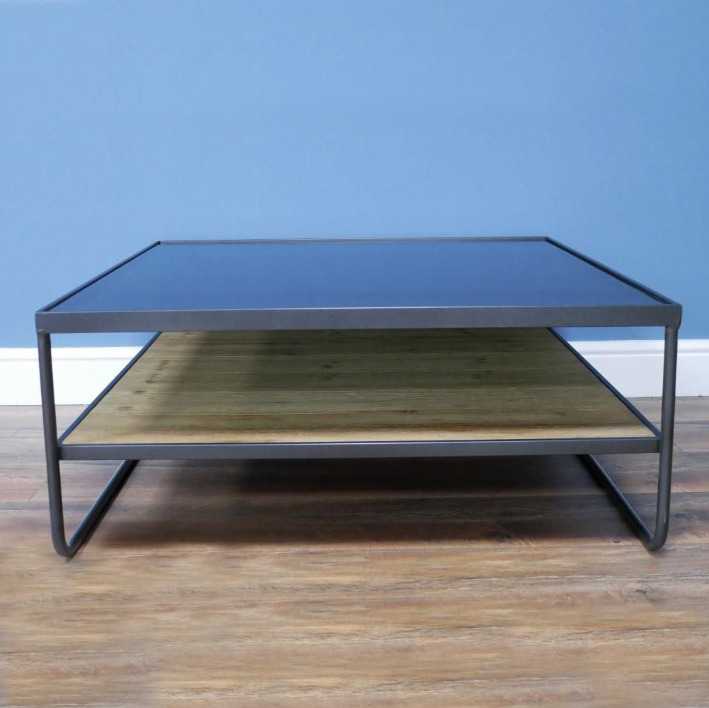Modern Metal & Glass Coffee Table Finished in Black Modern Metal & Glass Coffee Table Finished in Black