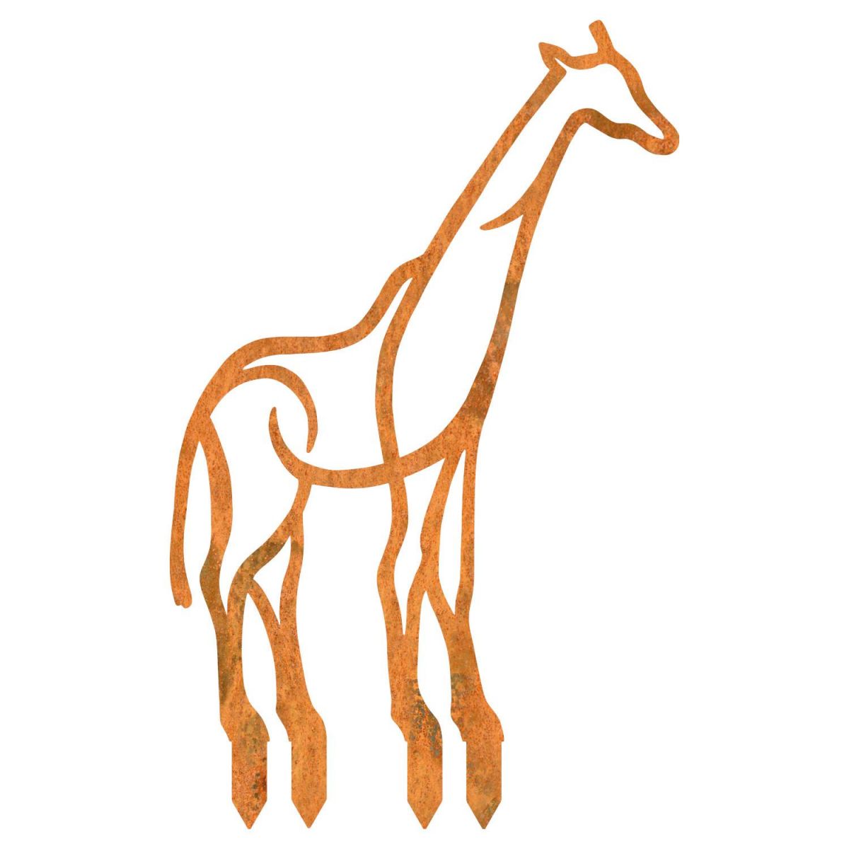 Rustic Contemporary Giraffe Silhouette on White Background