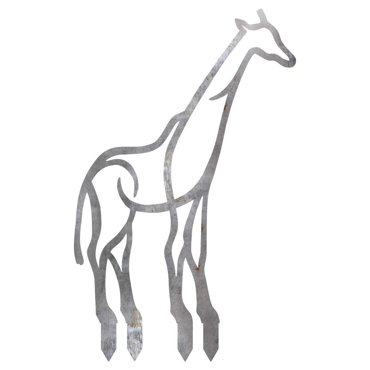 Natural Steel Contemporary Giraffe Silhouette on White Background Natural Steel Contemporary Giraffe Silhouette on White Background