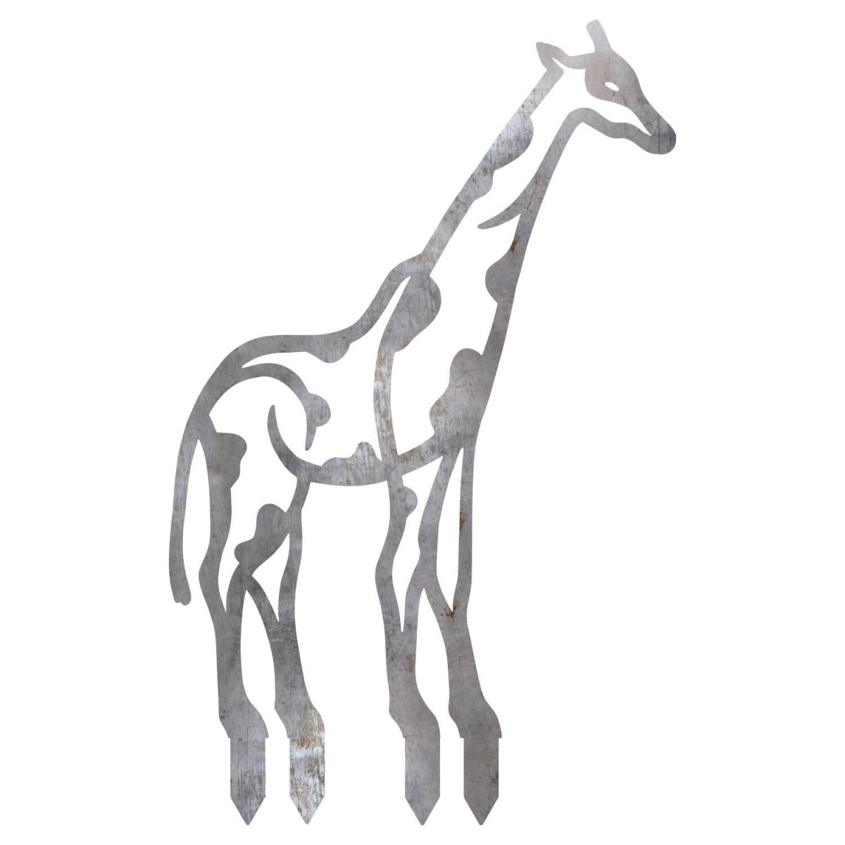 Natural Steel Contemporary Giraffe Silhouette on White Background Natural Steel Contemporary Giraffe Silhouette on White Background