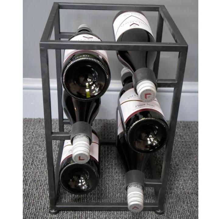 Modern & Industrial Cube Wine Rack with Bottles Modern & Industrial Cube Wine Rack with Bottles