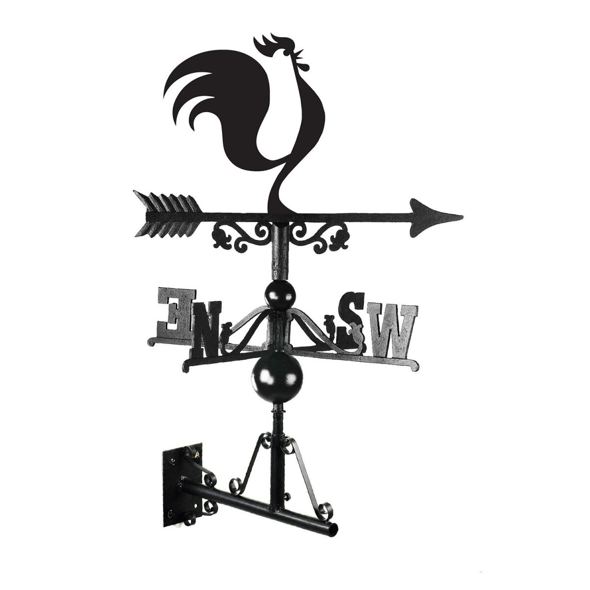 Modern Rooster Weathervane Finished in Black