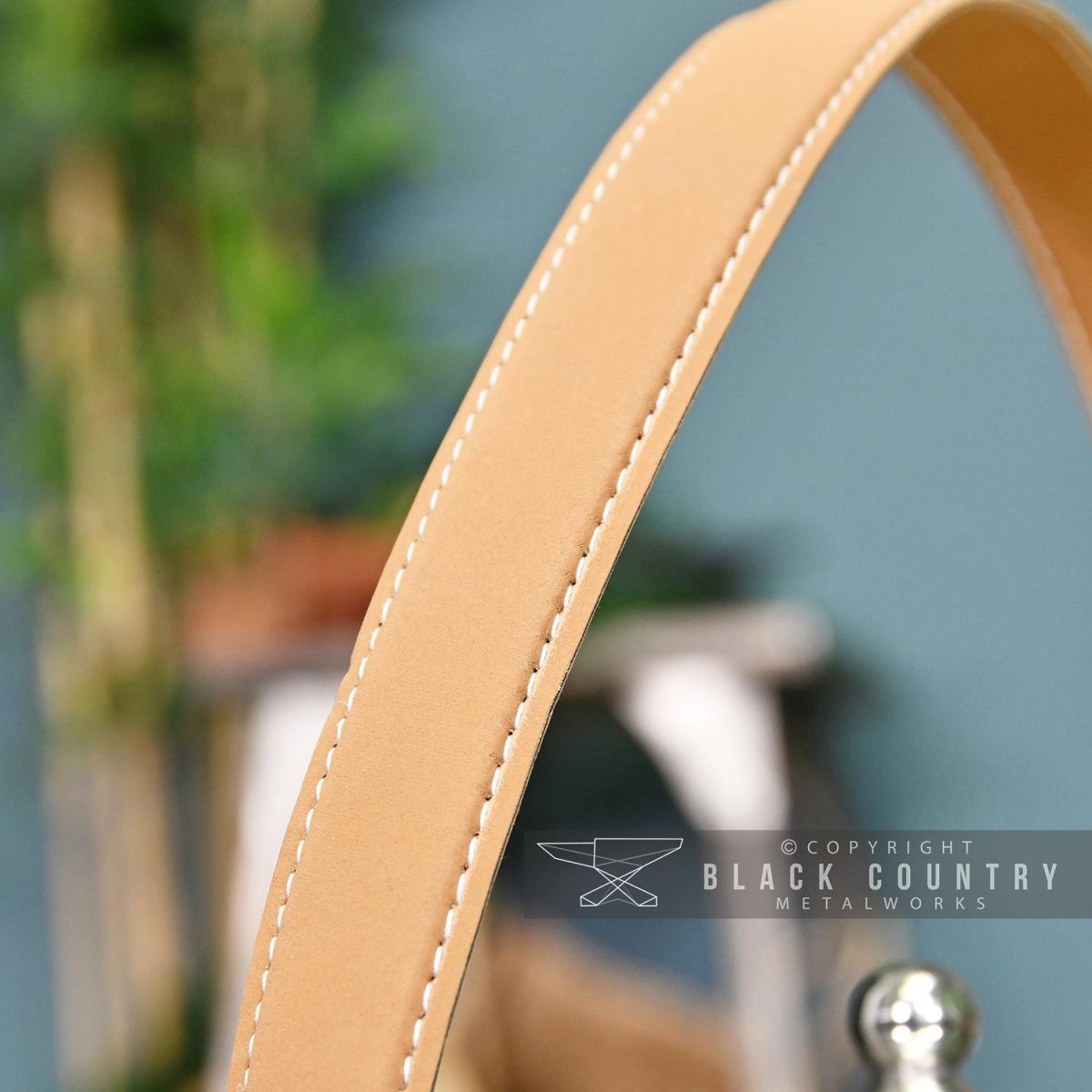 Leather Strap Handle on the Top of the Ash Bucket