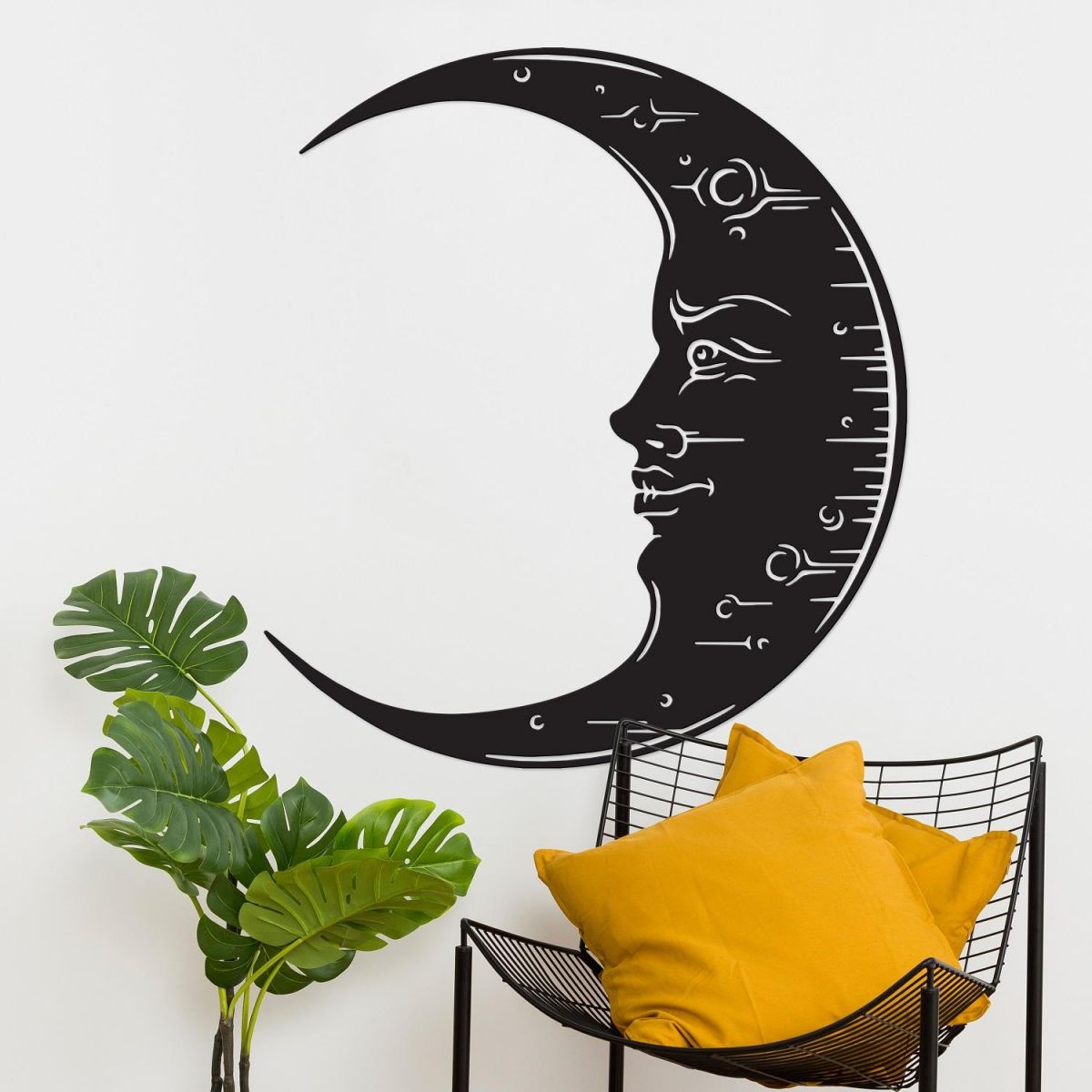 Moon Wall Art in Black Finish 