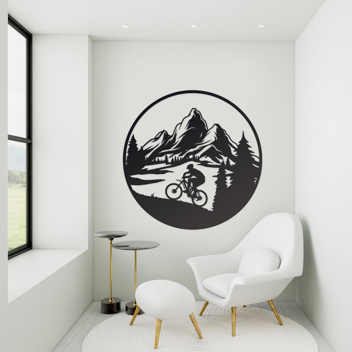 Mountain Bike Wall Art in Living Room 