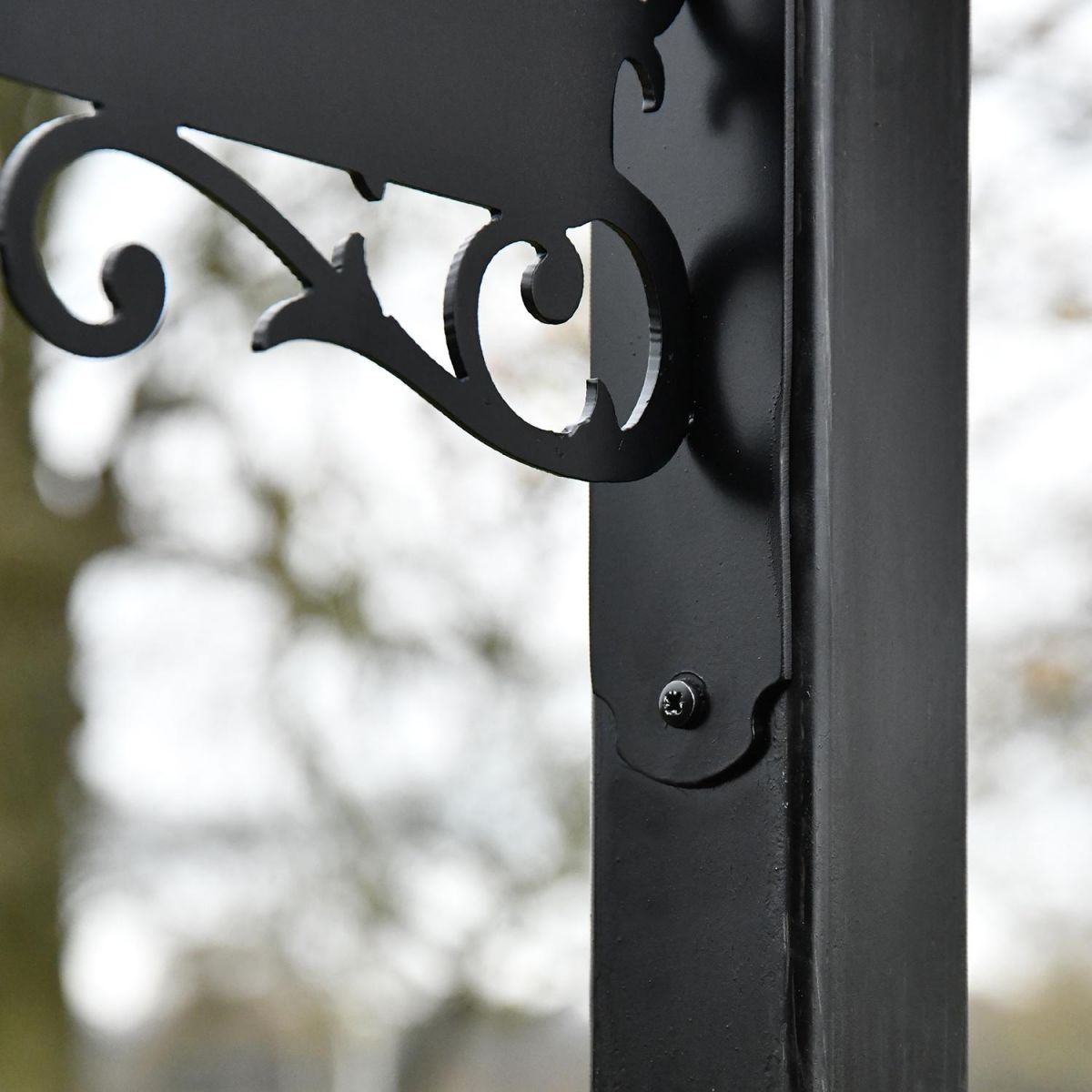 Close-up of the Bracket Mounted on a Post