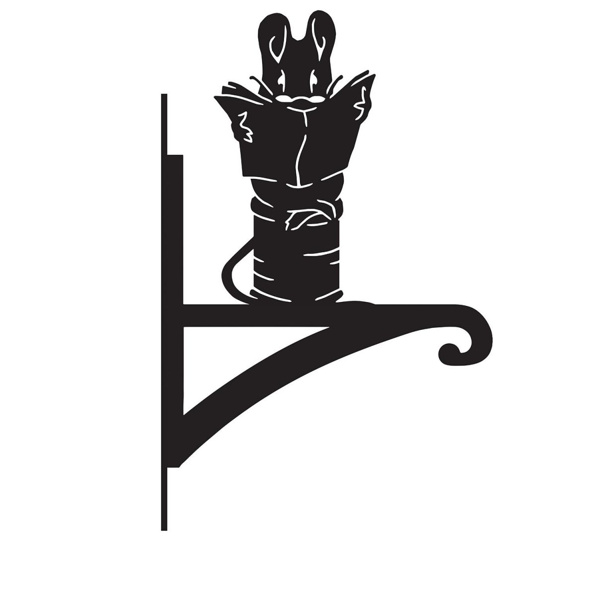 Mouse on Cotton Iron Hanging Basket Bracket in Black  Mouse on Cotton Iron Hanging Basket Bracket in Black