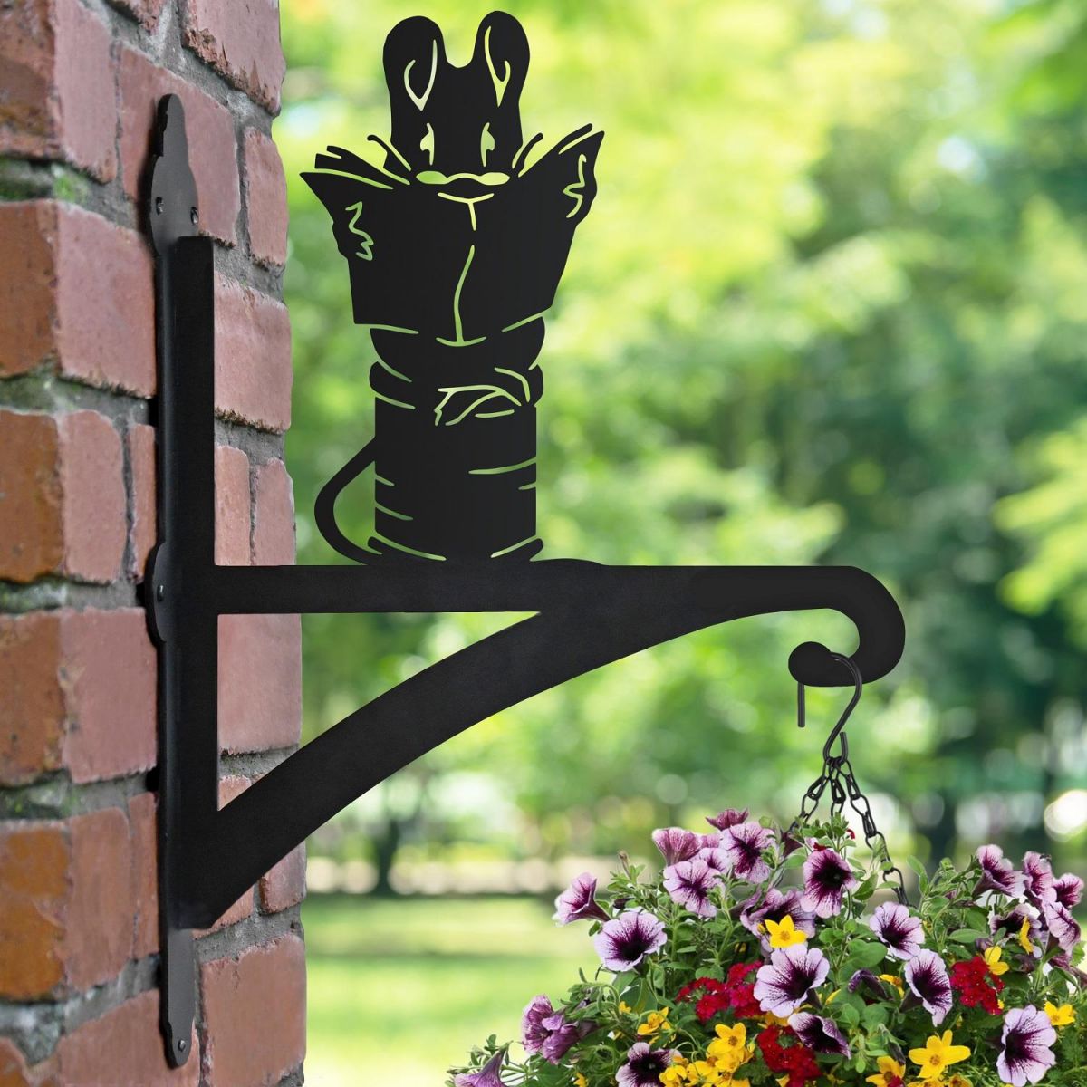 Hanging Basket Bracket with Mouse on Cotton Design  Hanging Basket Bracket with Mouse on Cotton Design