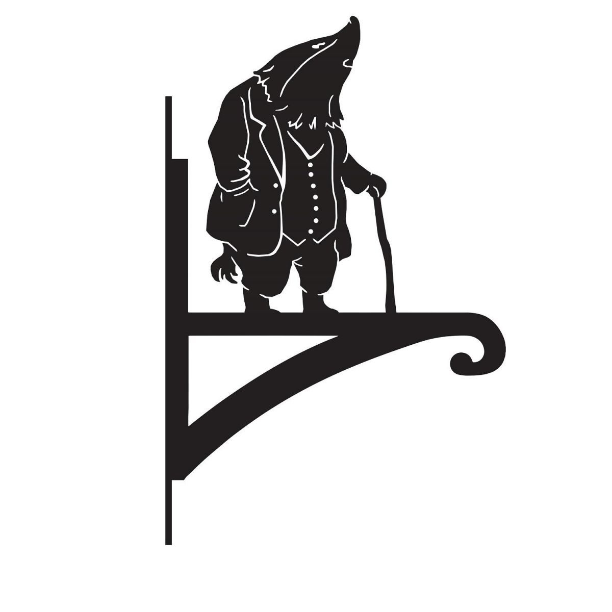 Hanging Basket Bracket with Mr. Badger design