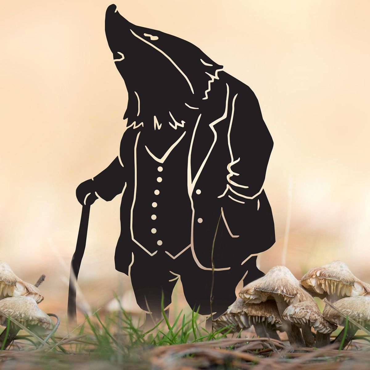 Mr Badger With Walking Stick Silhouette in Use Outdoors