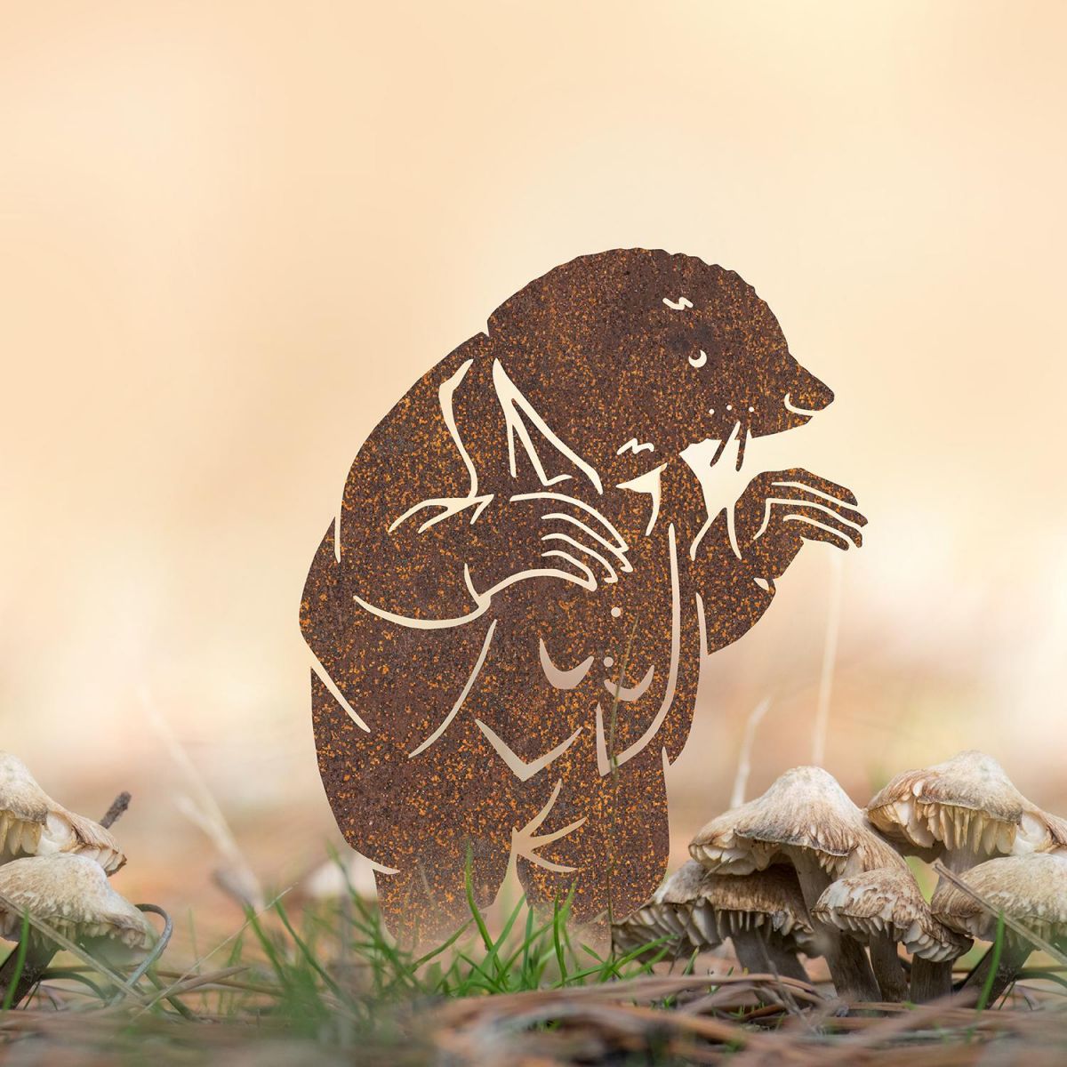 Rustic Mr Badger Silhouette in Use Outdoors