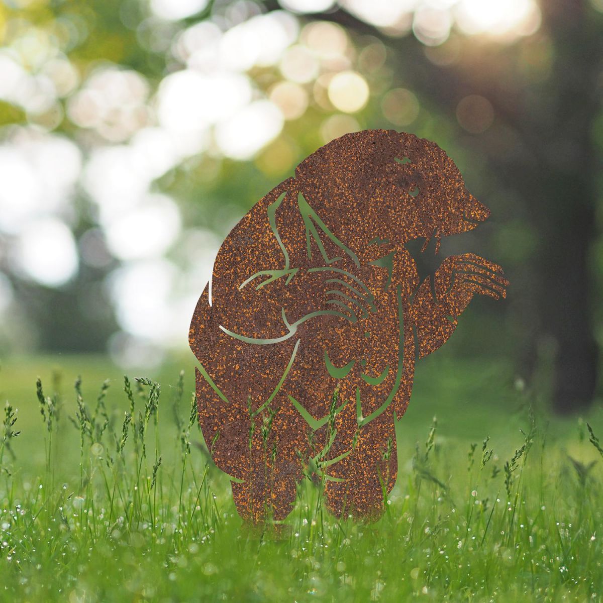 Mr Badger Silhouette in Use in the Garden