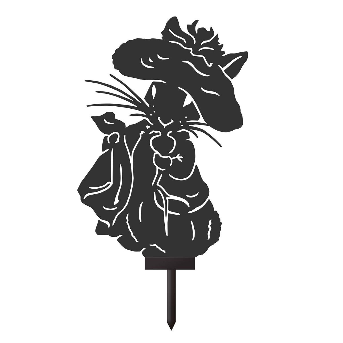 Black Mr Bunny silhouette on white background