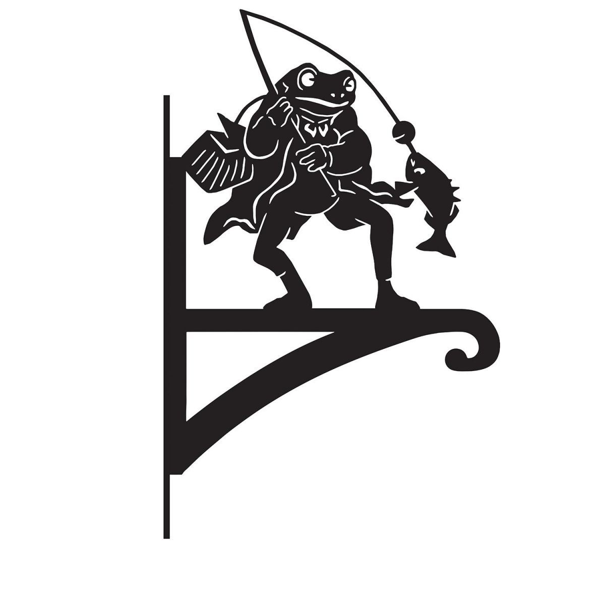 Mr Frog Iron Hanging Basket Bracket in Black 