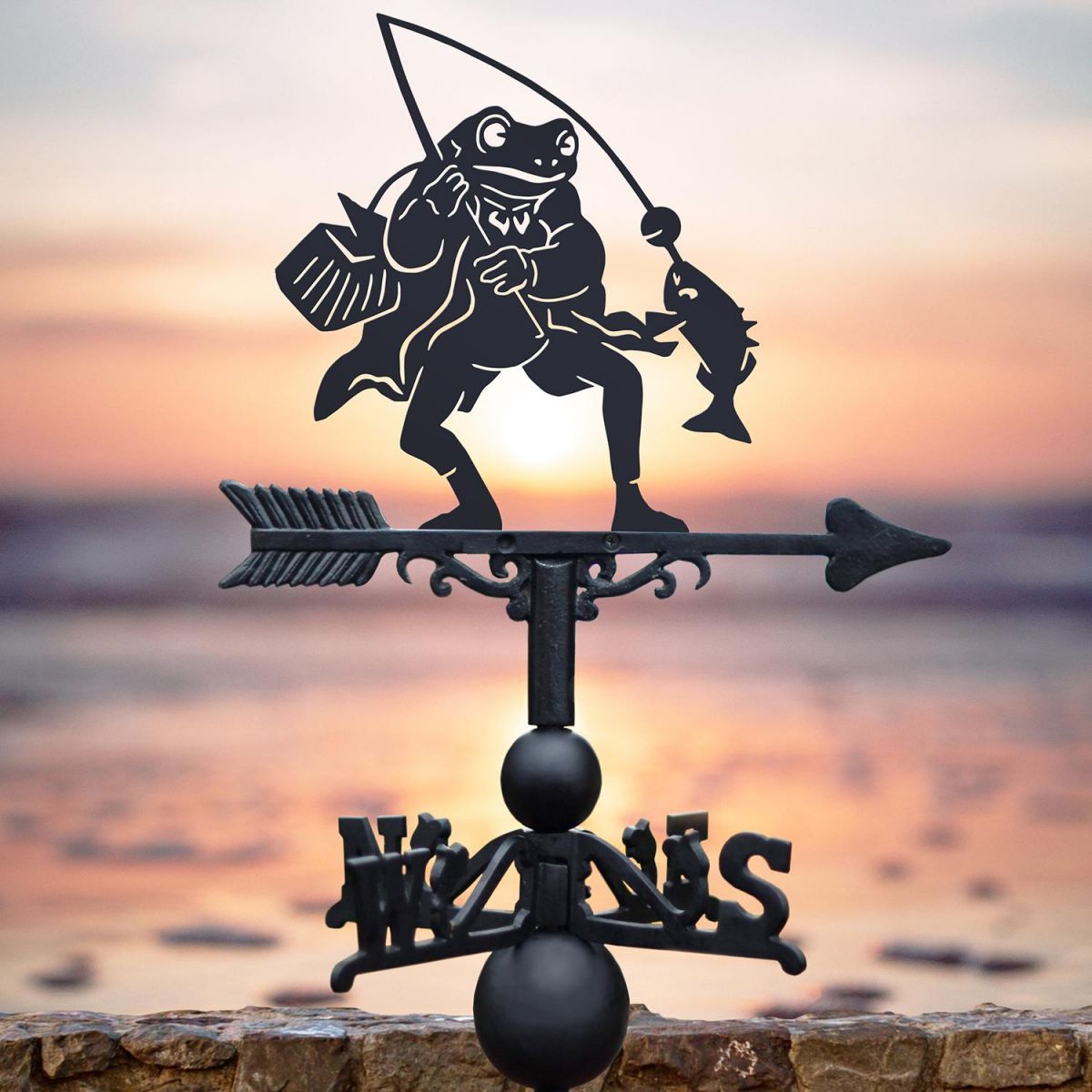 Black Mr Frog Weathervane 