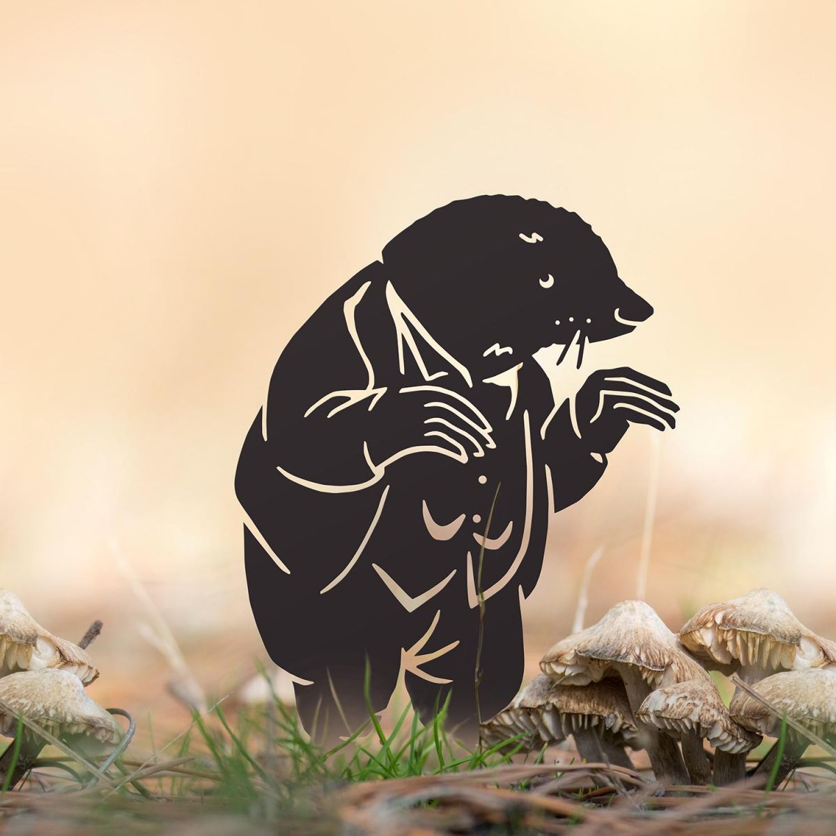 Black Mr Badger Silhouette in Use Outdoors