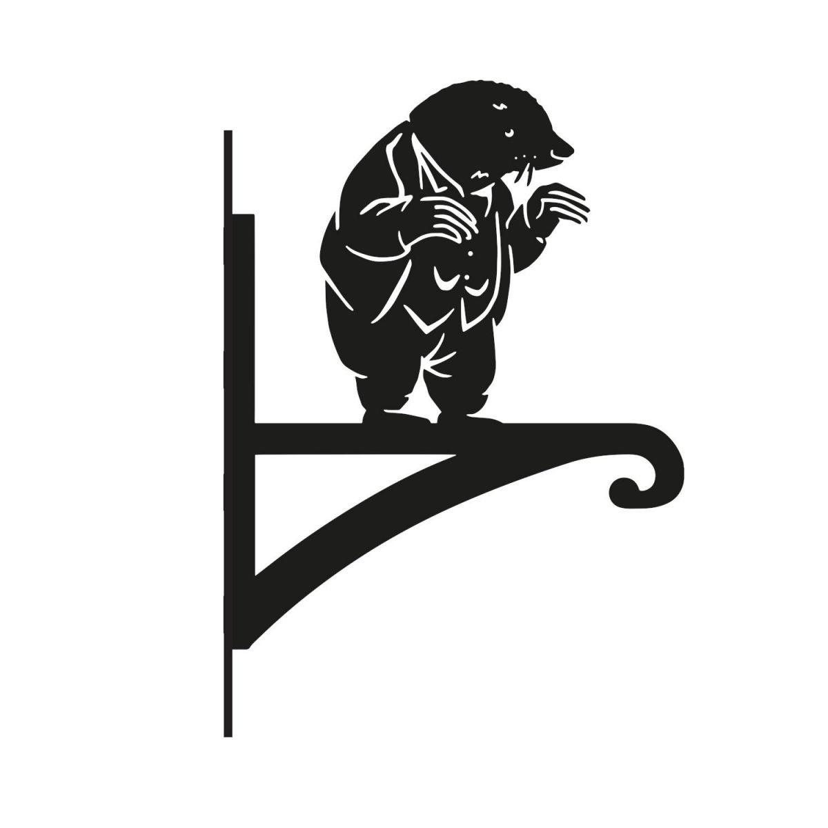 Mr Mole Hanging Basket Bracket on White Background