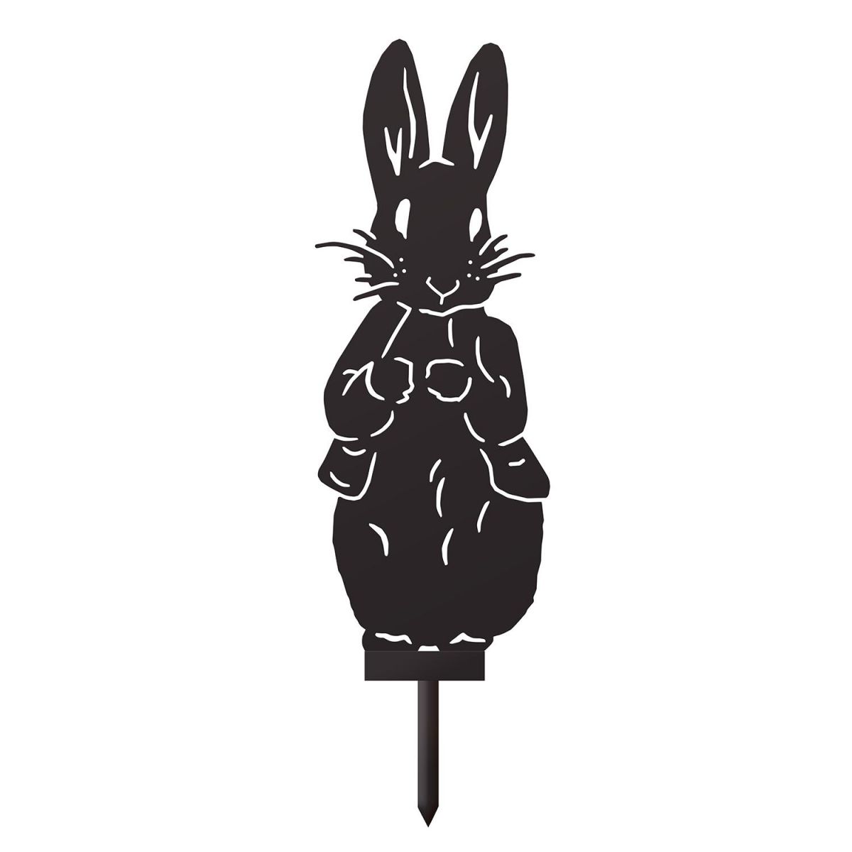 Black Mr Rabbit Silhouette on white background Black Mr Rabbit Silhouette on white background