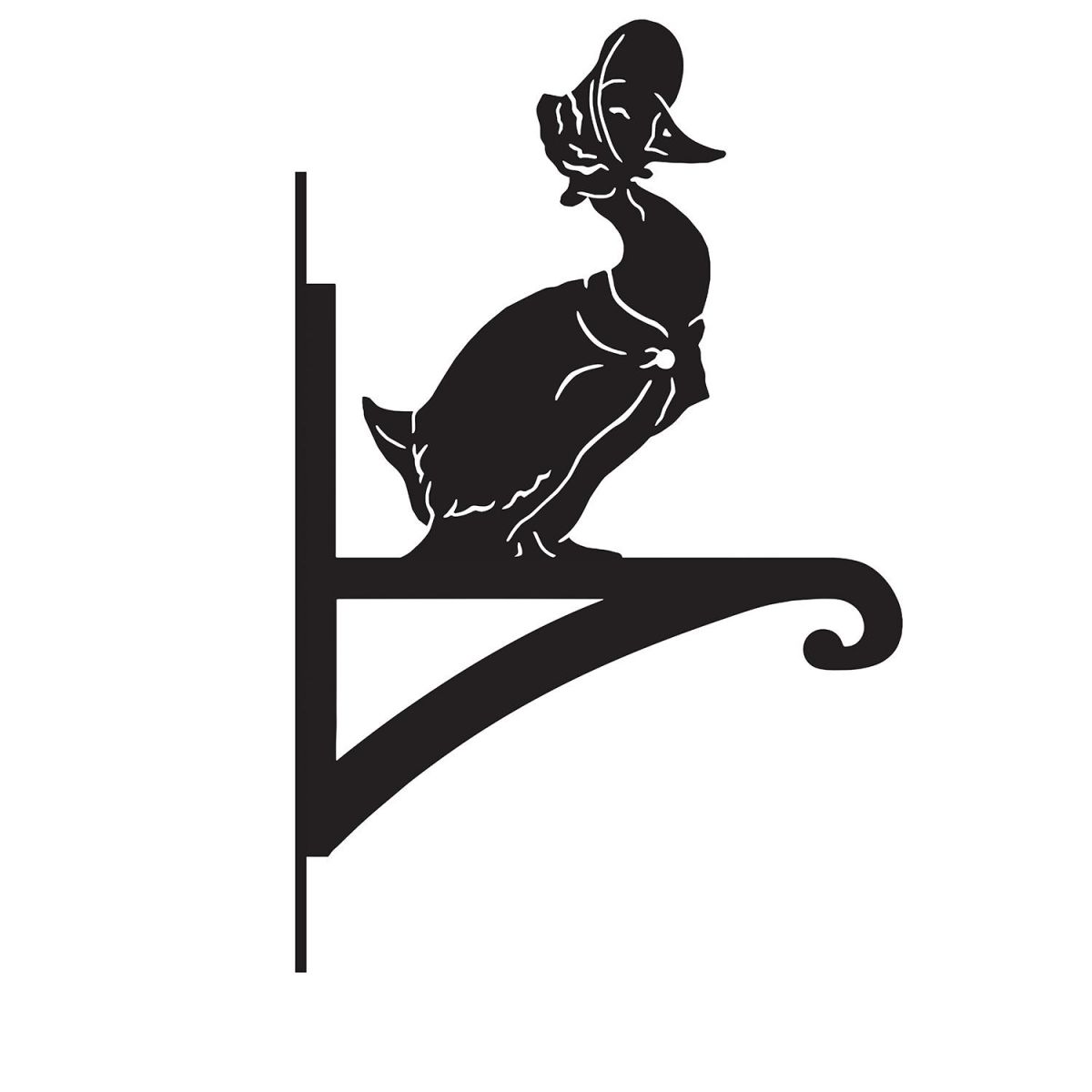 Mrs Duck Iron Hanging Basket Bracket in Black  Mrs Duck Iron Hanging Basket Bracket in Black