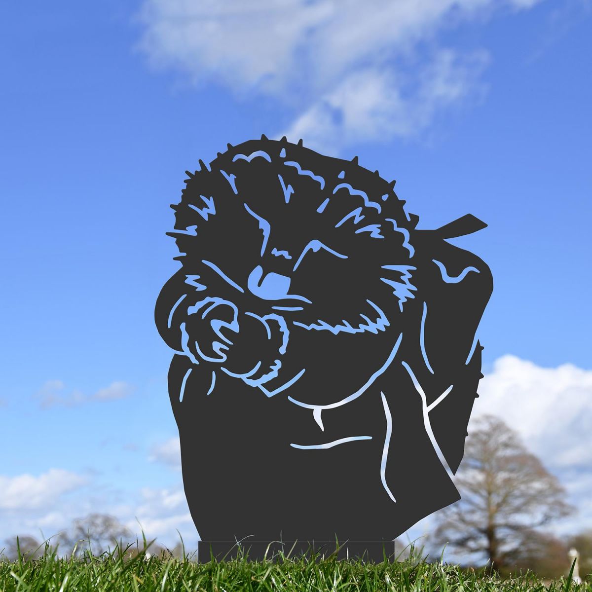 Black Mrs Hedgehog Silhouette in Situ