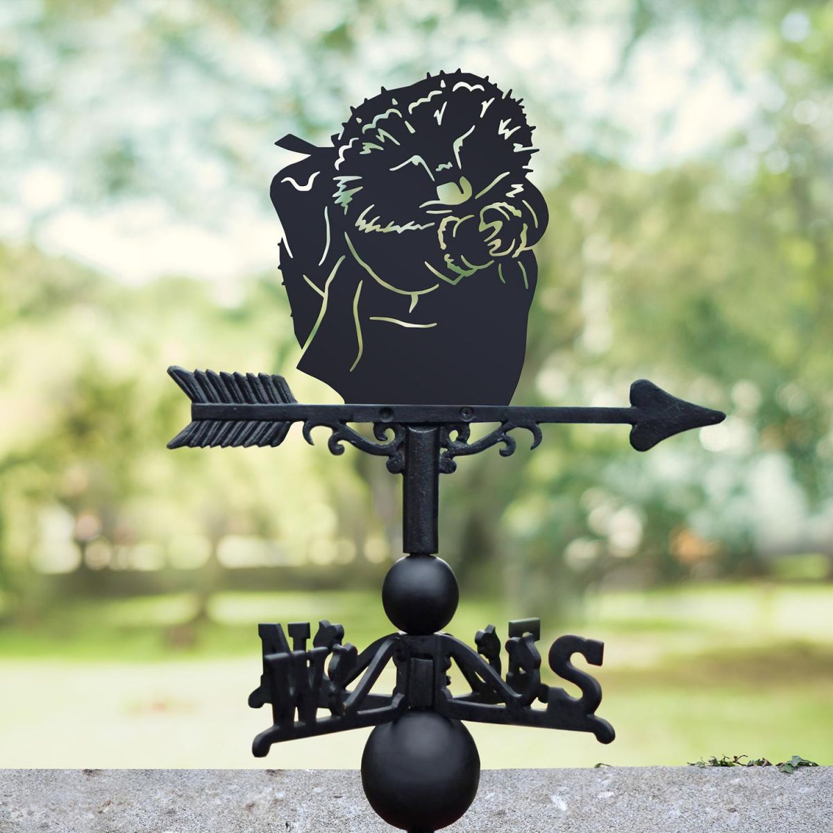 Mrs Hedgehog Weathervane on green background