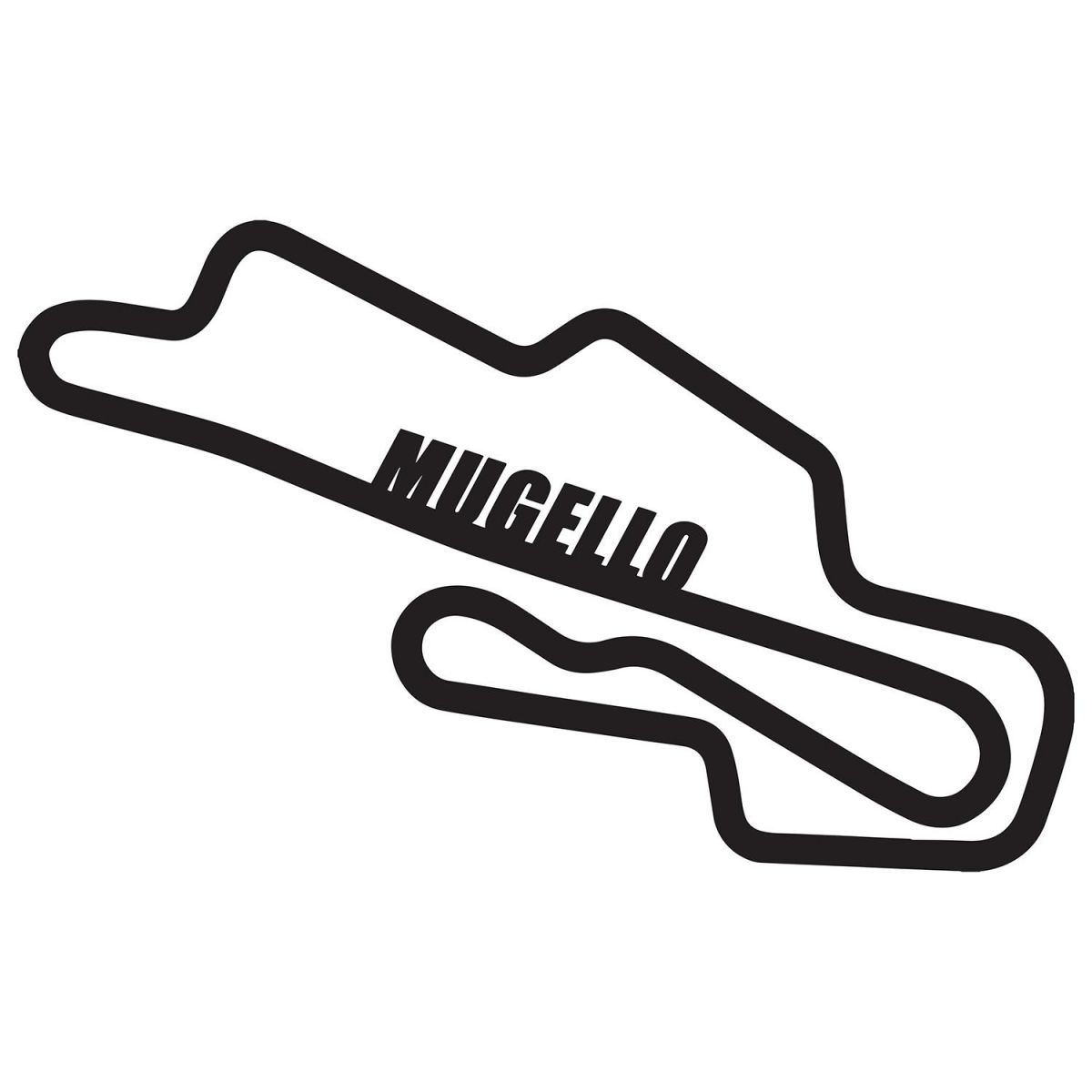 Mugello Race Track Wall Art in Black