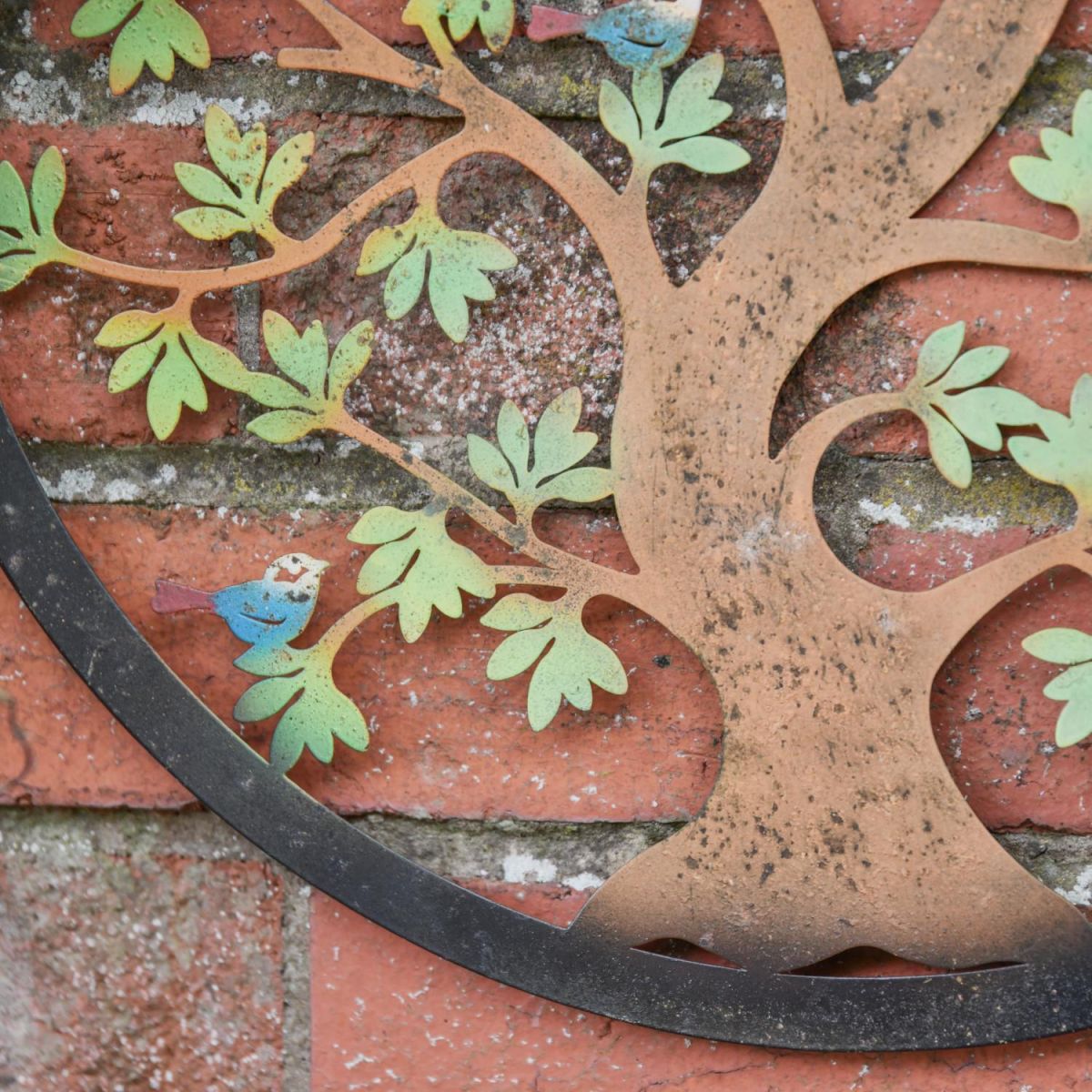 Close-Up of Multi-Coloured Finish on Garden Wall Art Close-Up of Multi-Coloured Finish on Garden Wall Art