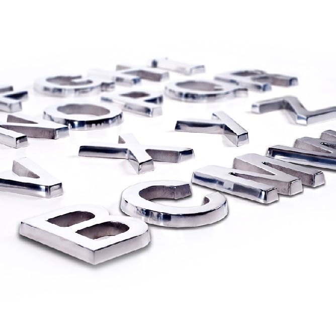 Polished Aluminium Big & Chunky Letters