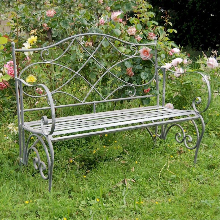 Ornate Natural Iron Garden Bench Ornate Natural Iron Garden Bench