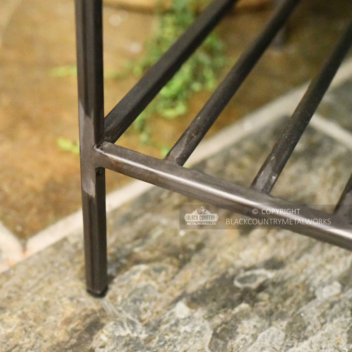 Natural Wood and Metal Opening Storage Bench