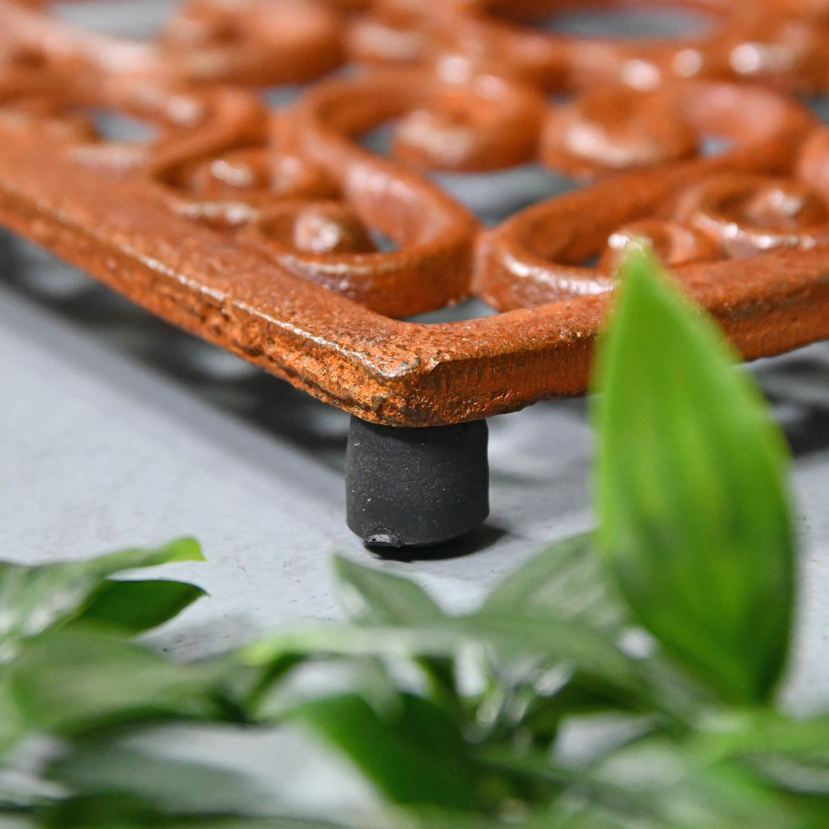 Rustic Cast Iron Square Trivet Feet