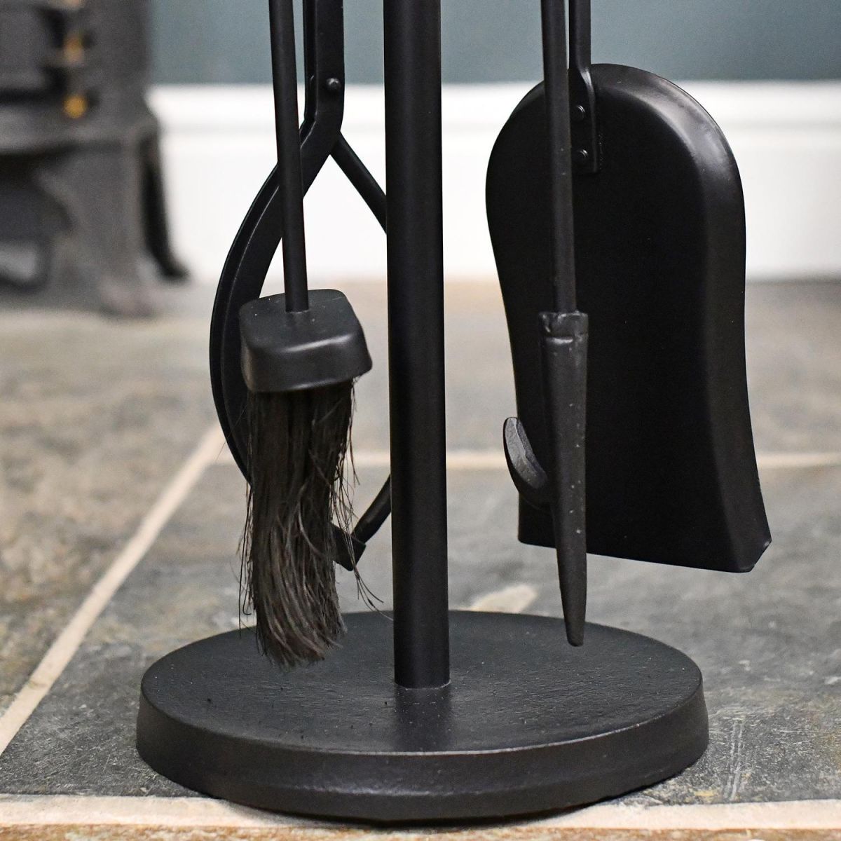 Close-up of the Tools Included in the Nickel & Black Powder Coated Ball Handle Companion Set 